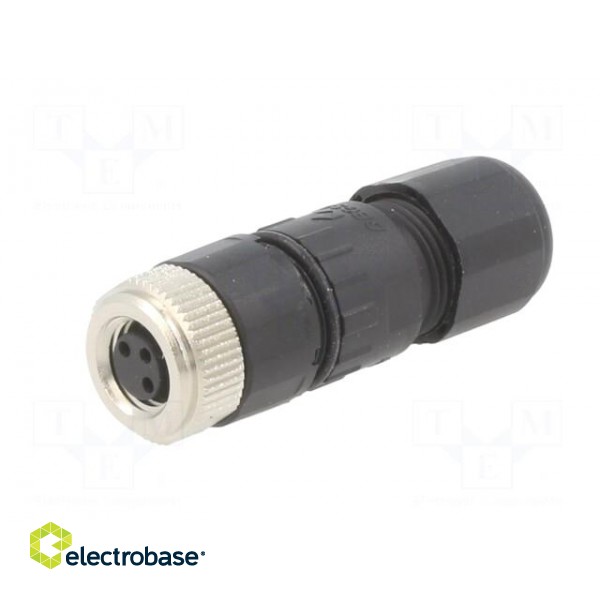 Connector: M8 | female | PIN: 3 | straight | for cable | plug | 3A | 60V фото 2