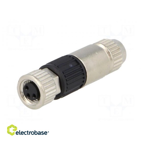 Connector: M8 | female | PIN: 3 | straight | for cable | plug | 4A | 32V image 2