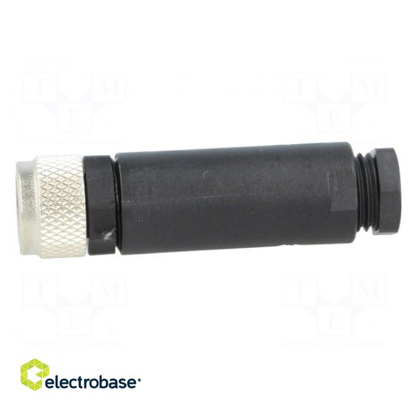 Connector: M8 | female | PIN: 3 | straight | for cable | plug | 4A | IP67 image 3