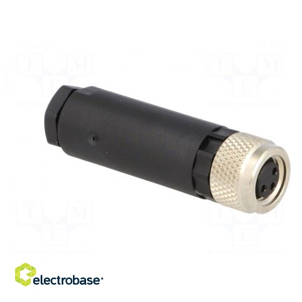 Connector: M8 | female | PIN: 3 | straight | for cable | plug | 4A | IP67 image 8