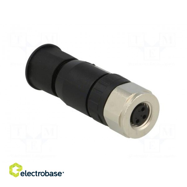 Connector: M8 | female | PIN: 3 | straight | for cable | plug | 4A | IP67 paveikslėlis 8