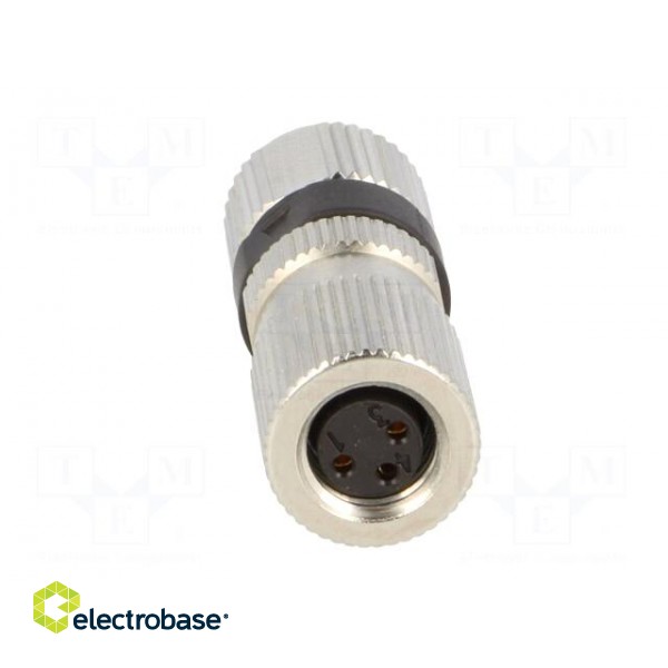 Connector: M8 | female | PIN: 3 | straight | for cable | plug | 4A | IP68 image 9