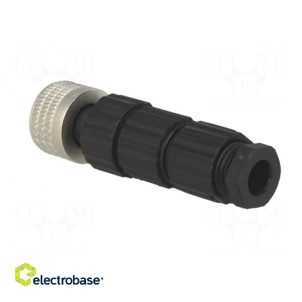 Connector: M8 | female | PIN: 3 | straight | for cable | plug | E | 4A | IP67 paveikslėlis 4