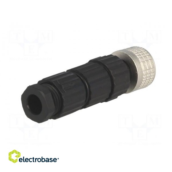 Connector: M8 | female | PIN: 3 | straight | for cable | plug | E | 4A | IP67 image 6