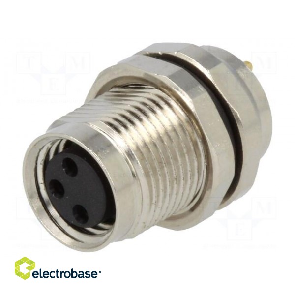 Connector: M8 | female | PIN: 3 | straight | for panel mounting | socket image 1