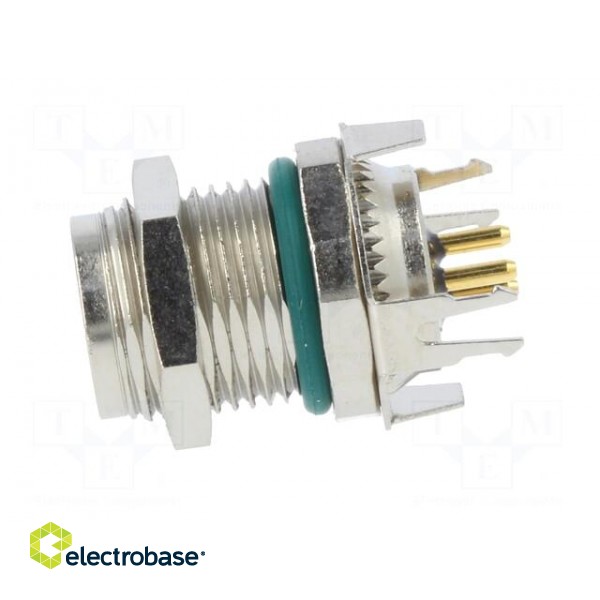 Connector: M8 | female | PIN: 3 | straight | on PCBs | socket | 4A | IP68 paveikslėlis 3