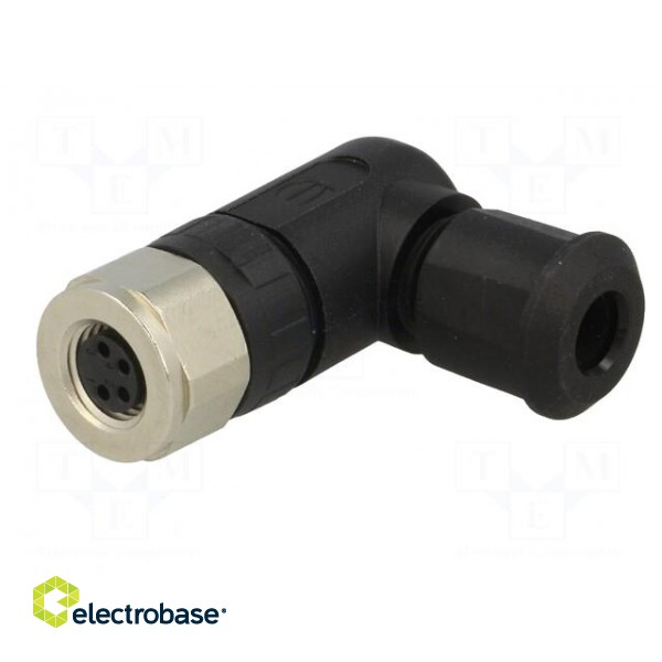 Connector: M8 | female | PIN: 4 | angled 90° | for cable | plug | 4A | IP67 image 2