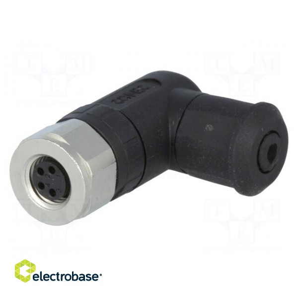 Connector: M8 | female | PIN: 4 | angled 90° | for cable | plug | IP67 image 1