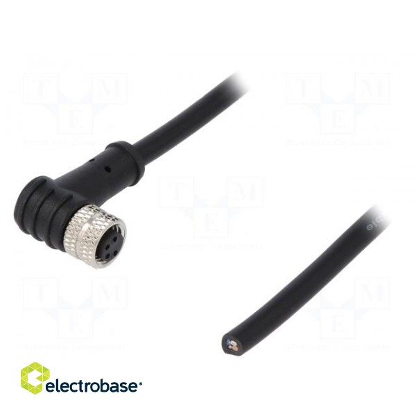 Connector: M8 | female | PIN: 4 | angled 90° | plug | 3A | IP65/IP67 | 30V
