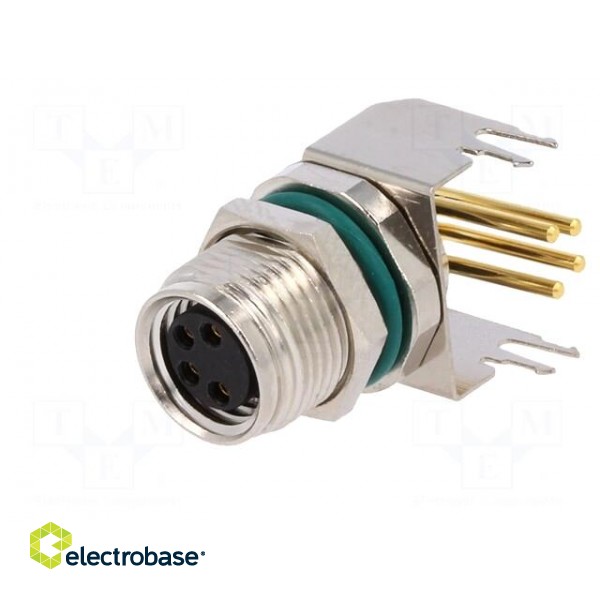 Connector: M8 | female | PIN: 4 | angled 90° | socket | 4A | IP68 | 30V фото 2