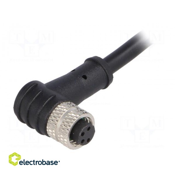 Connector: M8 | female | PIN: 4 | angled | plug | 3A | IP67 | 30V | 1m | PVC