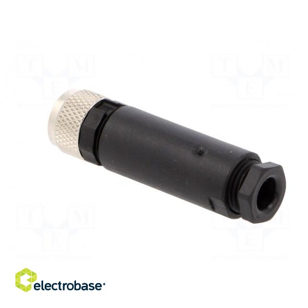 Connector: M8 | female | PIN: 4 | for cable | plug | 4A | IP67 | 30V paveikslėlis 4