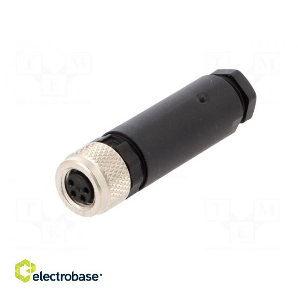 Connector: M8 | female | PIN: 4 | for cable | plug | 4A | IP67 | 30V image 2