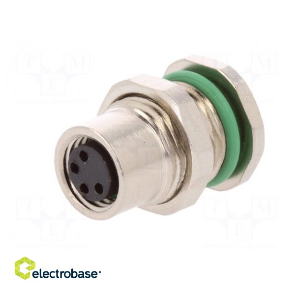 Connector: M8 | female | PIN: 4 | for panel mounting,front side nut paveikslėlis 2