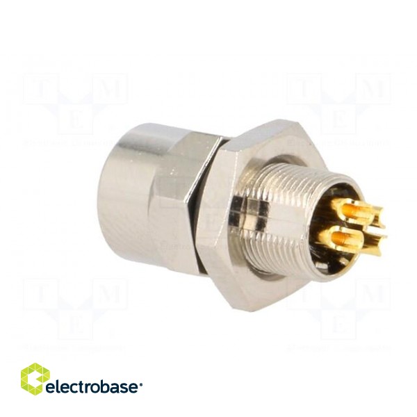Connector: M8 | female | PIN: 4 | for panel mounting,rear side nut paveikslėlis 4
