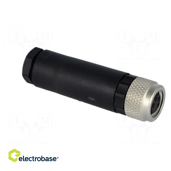 Connector: M8 | female | PIN: 4 | straight | for cable | plug paveikslėlis 8