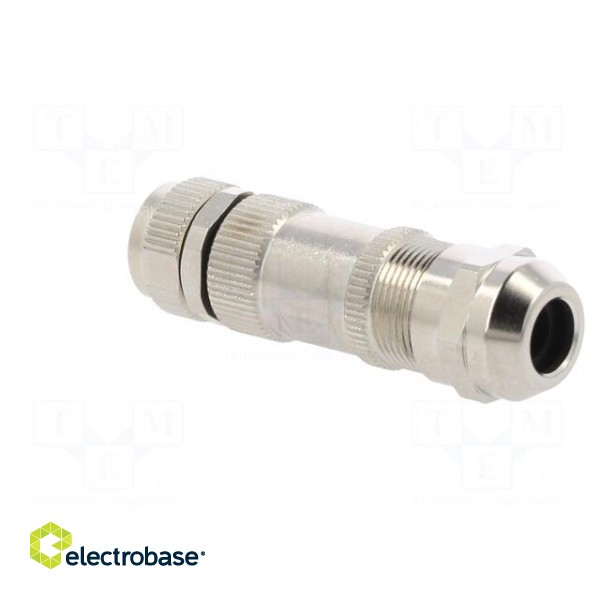 Connector: M8 | female | PIN: 4 | straight | for cable | plug | 3A | 30V paveikslėlis 4