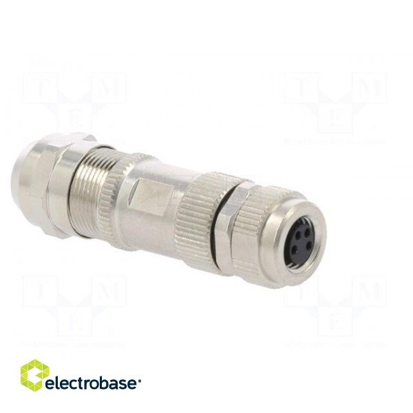 Connector: M8 | female | PIN: 4 | straight | for cable | plug | 3A | 30V paveikslėlis 8