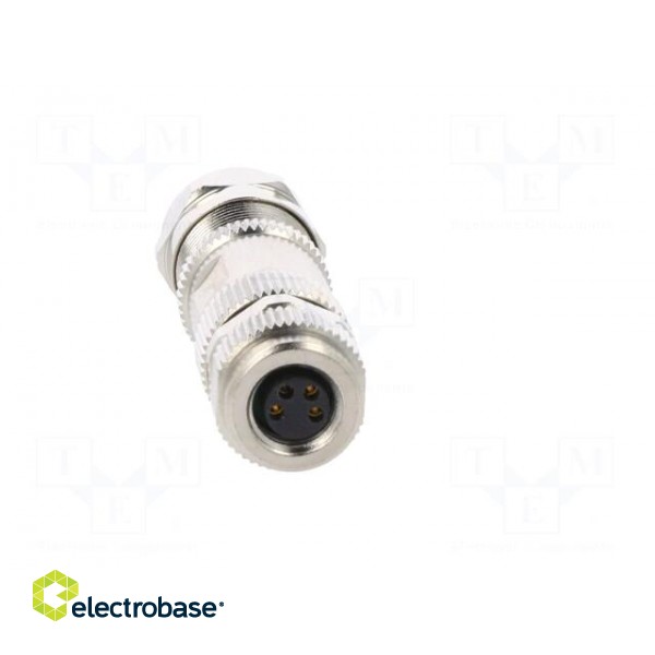 Connector: M8 | female | PIN: 4 | straight | for cable | plug | 3A | 30V paveikslėlis 9