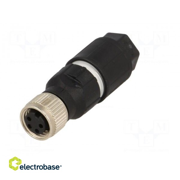 Connector: M8 | female | PIN: 4 | straight | for cable | plug | 4A | 30V image 2