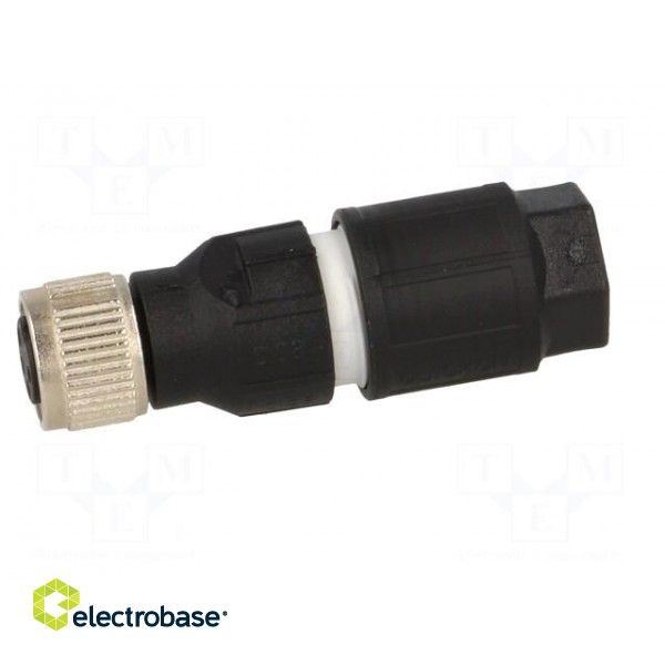 Connector: M8 | female | PIN: 4 | straight | for cable | plug | 4A | 30V image 3