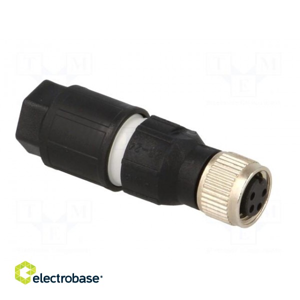 Connector: M8 | female | PIN: 4 | straight | for cable | plug | 4A | 30V image 8