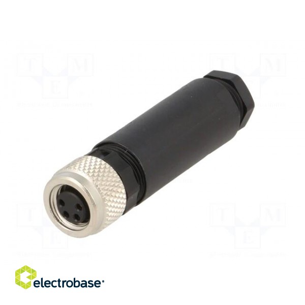 Connector: M8 | female | PIN: 4 | straight | for cable | plug | 4A | IP67 image 2