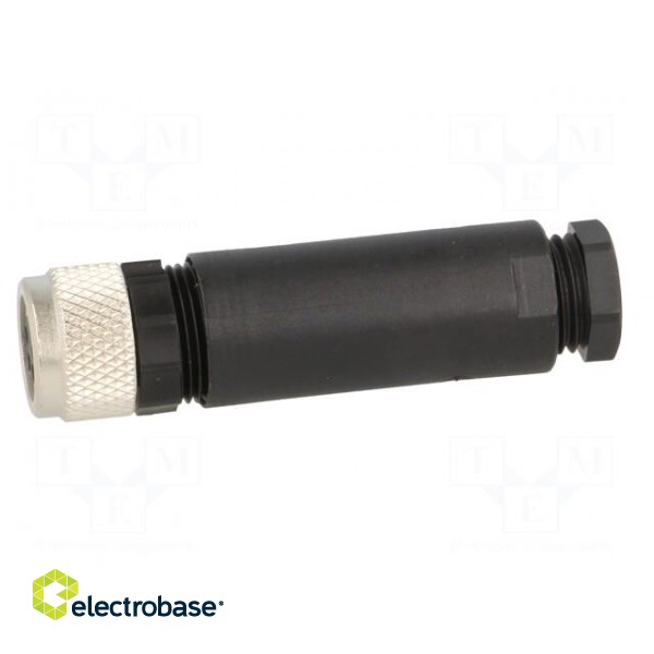 Connector: M8 | female | PIN: 4 | straight | for cable | plug | 4A | IP67 image 3