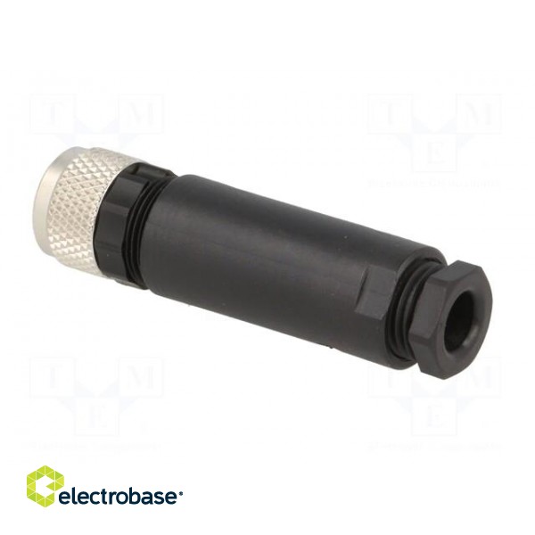 Connector: M8 | female | PIN: 4 | straight | for cable | plug | 4A | IP67 image 4