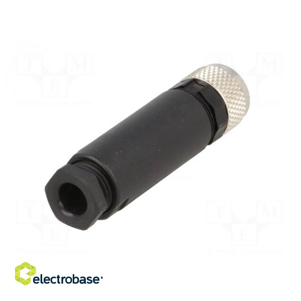 Connector: M8 | female | PIN: 4 | straight | for cable | plug | 4A | IP67 paveikslėlis 6