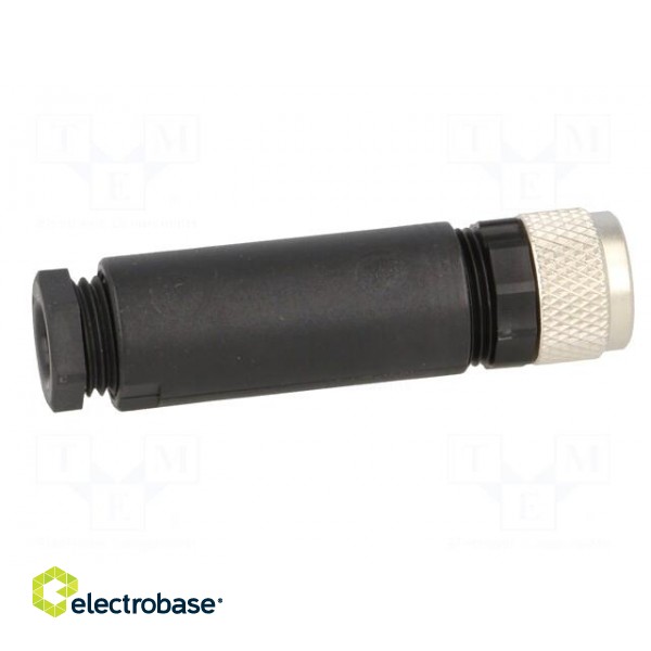 Connector: M8 | female | PIN: 4 | straight | for cable | plug | 4A | IP67 paveikslėlis 7