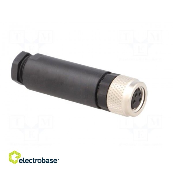 Connector: M8 | female | PIN: 4 | straight | for cable | plug | 4A | IP67 image 8