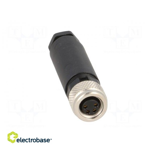 Connector: M8 | female | PIN: 4 | straight | for cable | plug | 4A | IP67 paveikslėlis 9