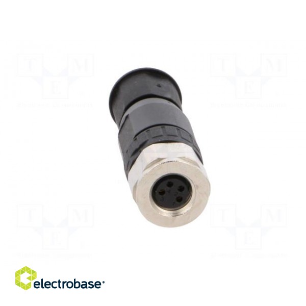 Connector: M8 | female | PIN: 4 | straight | for cable | plug | 4A | IP67 paveikslėlis 9