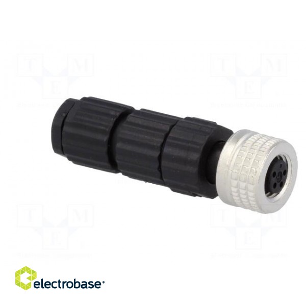 Connector: M8 | female | PIN: 4 | straight | for cable | plug | E | 4A | IP67 image 8