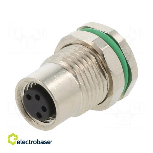 Connector: M8 | female | PIN: 4 | straight | for panel mounting | socket image 1