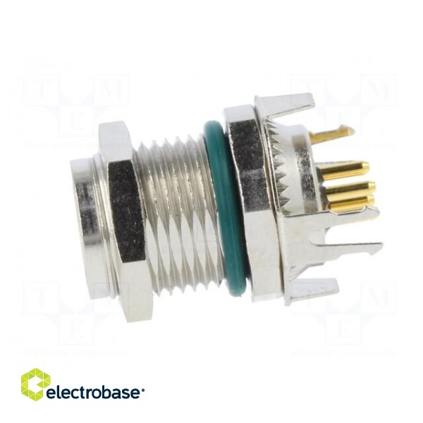 Connector: M8 | female | PIN: 4 | straight | on PCBs | socket | 4A | IP68 paveikslėlis 3