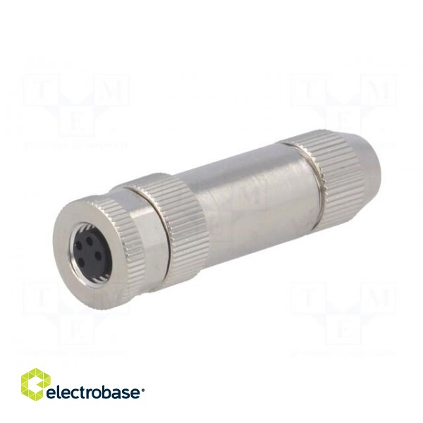 Connector: M8 | female | PIN: 4 | straight | shielded | for cable | plug paveikslėlis 2