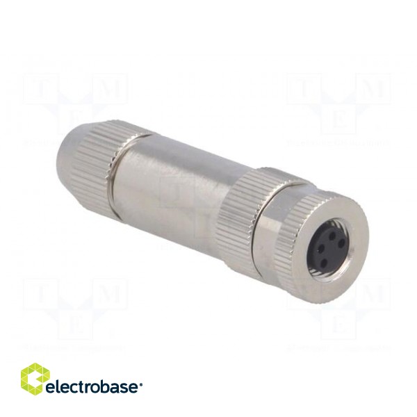 Connector: M8 | female | PIN: 4 | straight | shielded | for cable | plug paveikslėlis 8