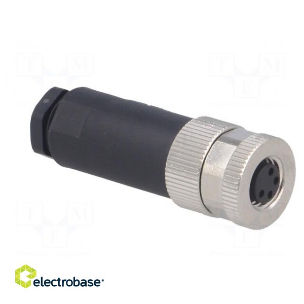 Connector: M8 | female | PIN: 4 | straight | unshielded | for cable | plug paveikslėlis 8