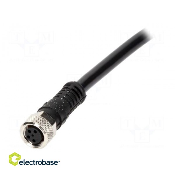 Connector: M8 | female | PIN: 4 | straight | with lead | plug | 3A | IP67