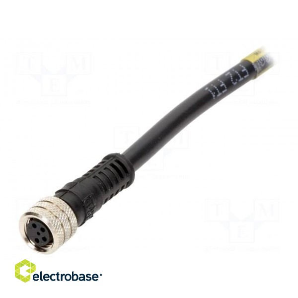 Connector: M8 | female | PIN: 4 | straight | with lead | plug | 3A | IP67