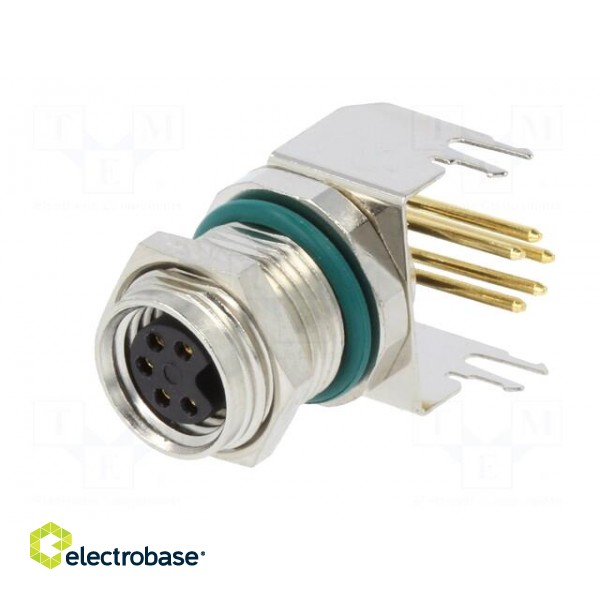 Connector: M8 | female | PIN: 5 | angled 90° | on PCBs | socket | 1.5A paveikslėlis 2