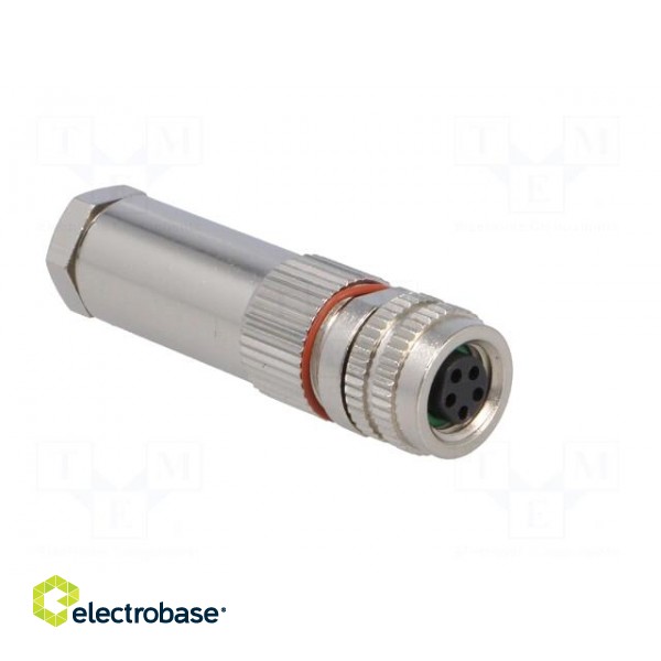 Connector: M8 | female | PIN: 5 | for cable | plug | 1.5A | IP67 | 30V фото 8