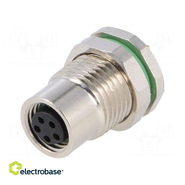 Connector: M8 | female | PIN: 5 | for panel mounting,front side nut фото 1