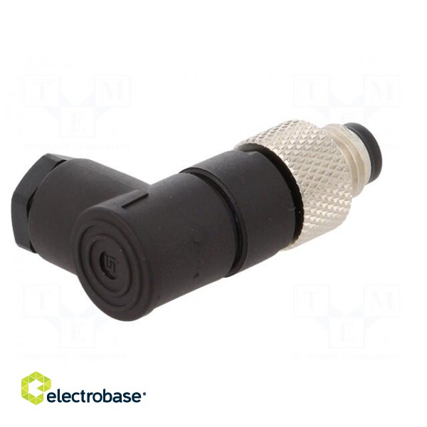Connector: M8 | male | PIN: 3 | angled 90° | for cable | plug | 4A | IP67 фото 6
