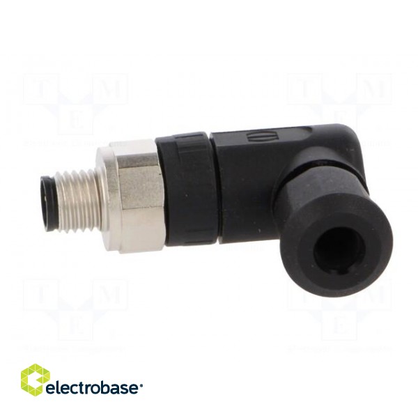 Connector: M8 | male | PIN: 3 | angled 90° | for cable | plug | 4A | IP67 фото 3