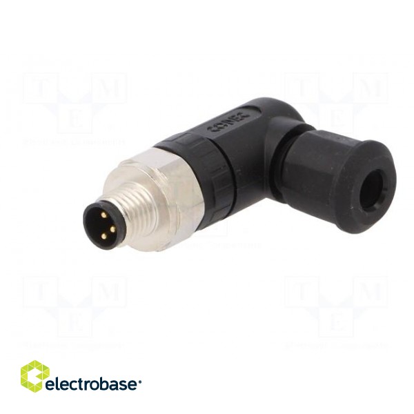 Connector: M8 | male | PIN: 3 | angled 90° | for cable | plug | IP67 фото 2
