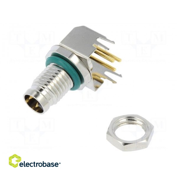 Connector: M8 | male | PIN: 3 | angled 90° | on PCBs | socket | 4A | IP68 image 1