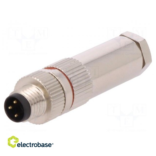 Connector: M8 | male | PIN: 3 | for cable | plug | 3A | IP67 | 60V фото 1